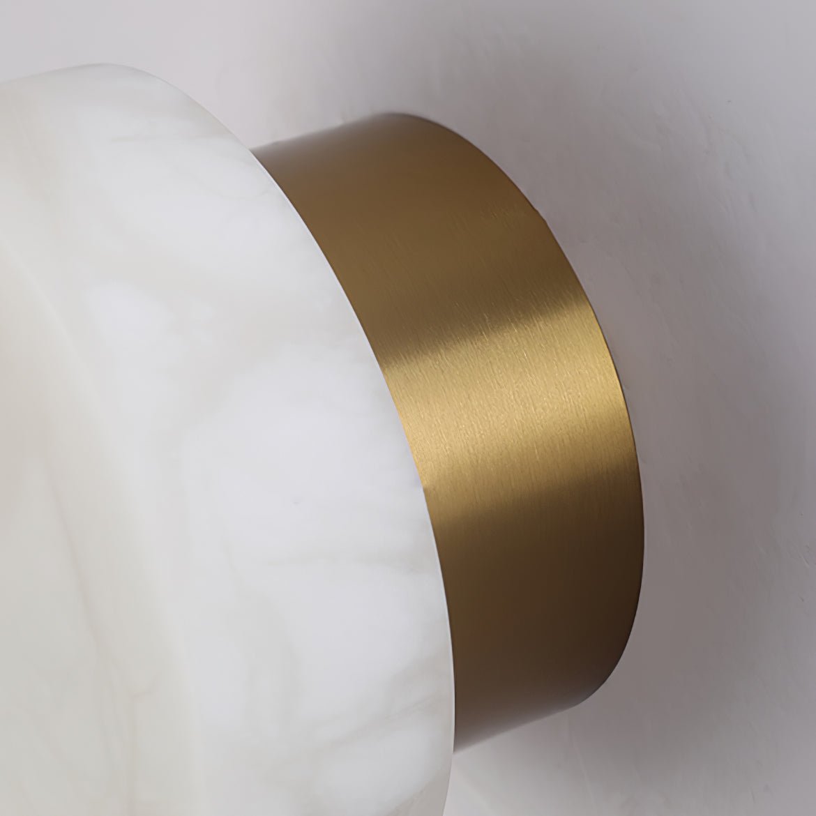 Ora Round Wall Sconce in alabaster for Hallway by AUVIELIGHT