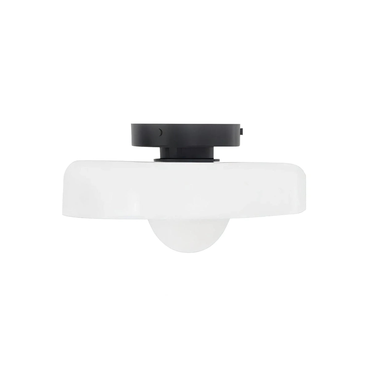 Orange Drum Flush Mount in metal for Low Ceilings by AUVIELIGHT, ∅ 9.8"x H 3.5"/ Dia 25cm x H 9cm / White