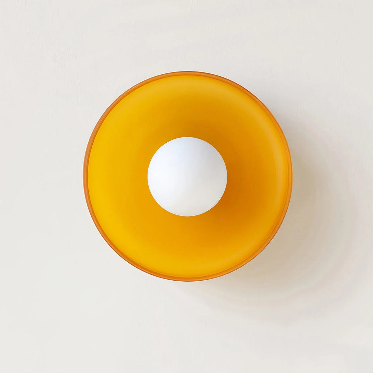 Orange Drum Flush Mount in metal for Low Ceilings by AUVIELIGHT