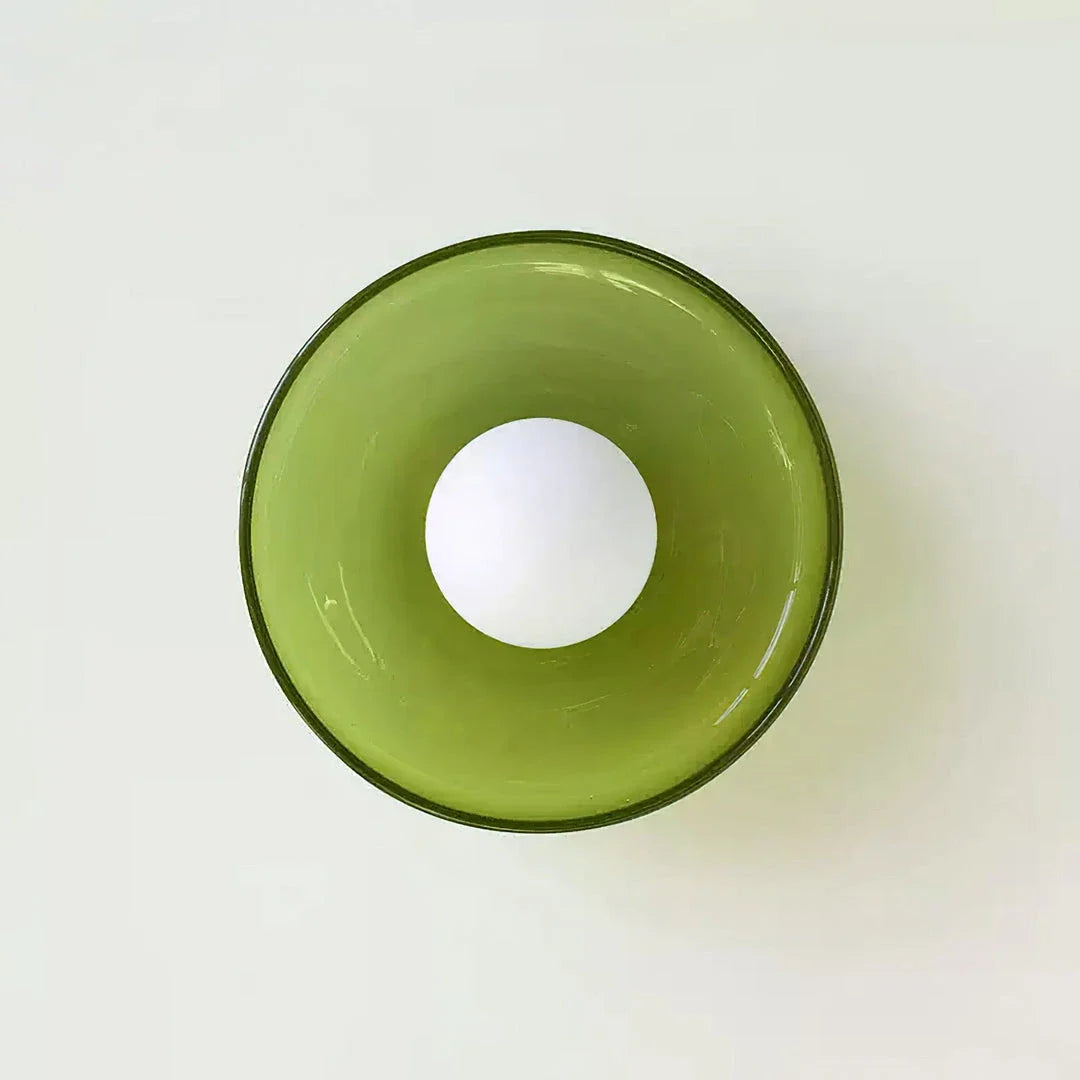 Orange Drum Flush Mount in metal for Low Ceilings by AUVIELIGHT