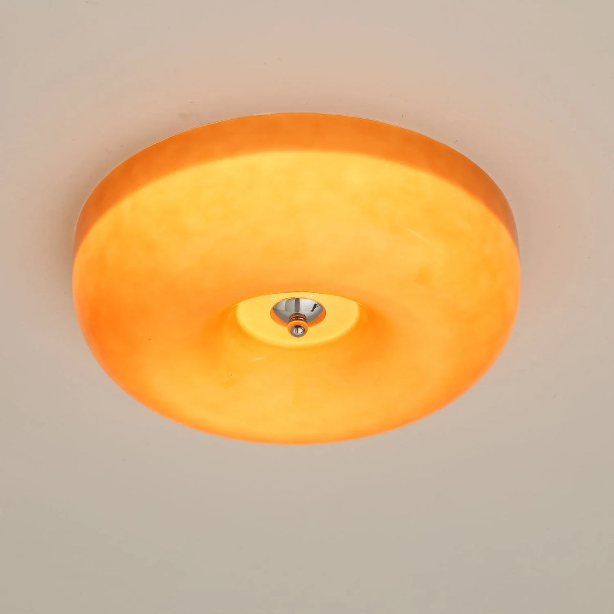 Orange Swirl Flush Mount in glass for Low Ceilings by AUVIELIGHT