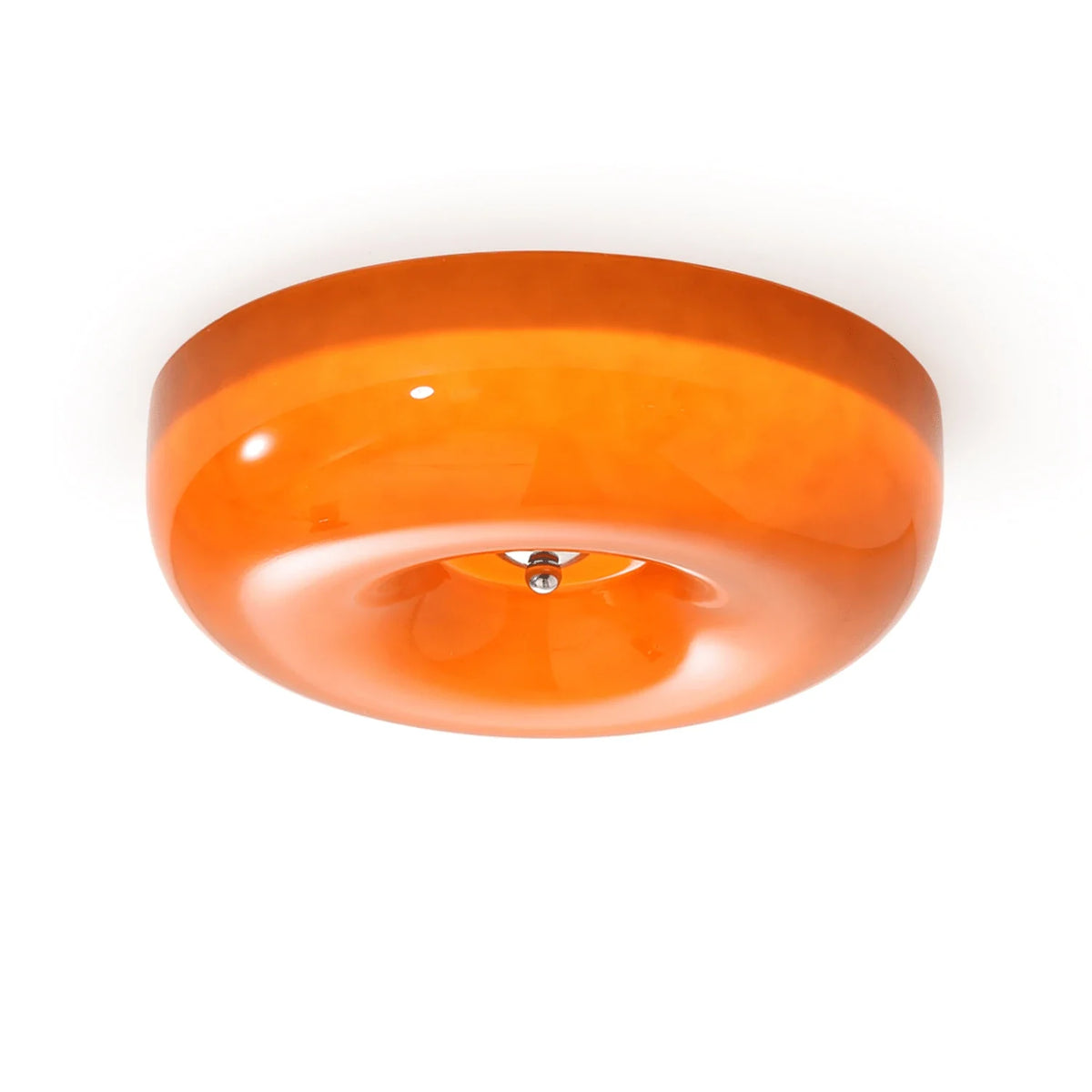 Orange Swirl Flush Mount in glass for Low Ceilings by AUVIELIGHT