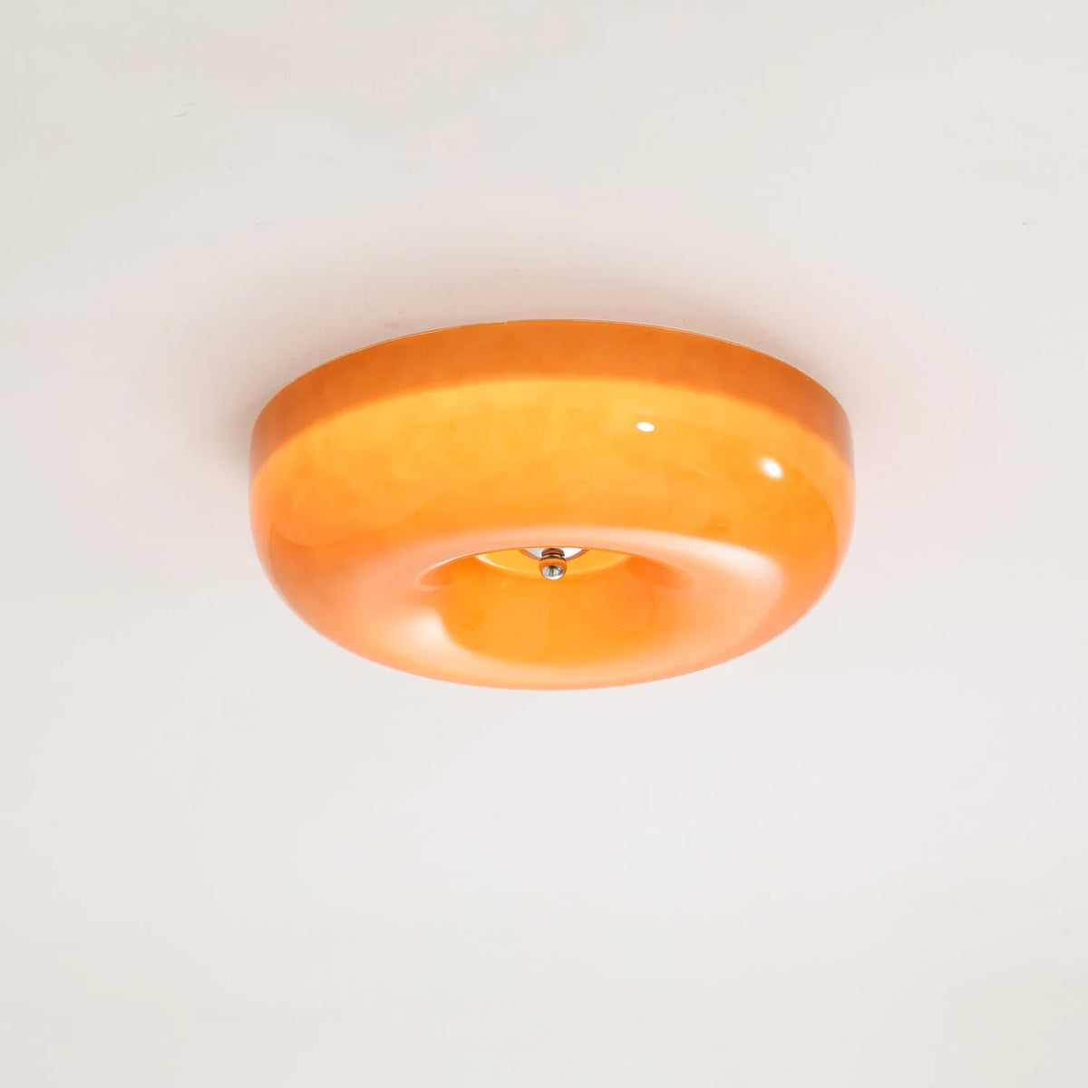 Orange Swirl Flush Mount in glass for Low Ceilings by AUVIELIGHT