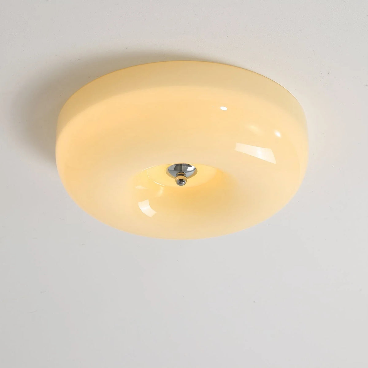 Orange Swirl Flush Mount in glass for Low Ceilings by AUVIELIGHT