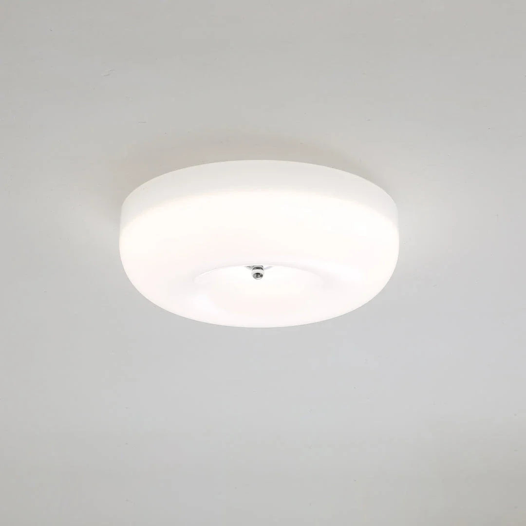 Orange Swirl Flush Mount in glass for Low Ceilings by AUVIELIGHT, ∅ 12.6" x H 3.9" / White & Chrome and 2 other sizes