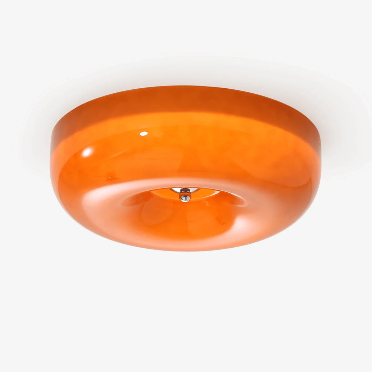 Orange Swirl Flush Mount in glass for Low Ceilings by AUVIELIGHT