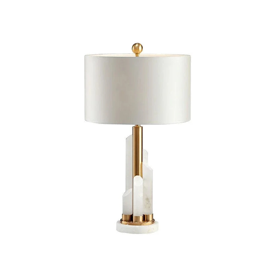 Orbit Table Lamp in alabaster for Living Room by AUVIELIGHT, ∅ 11.8" x H 27.5" / Dia 30cm x H 70cm / Gold+White / AU plug and 3 other sizes
