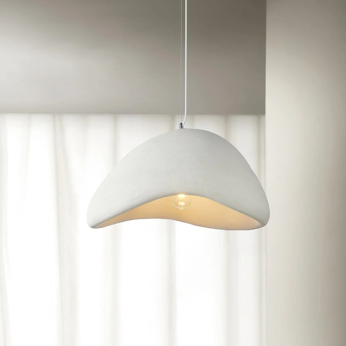 Polystyrene Pendant Light for Kitchen Island by AUVIELIGHT, ∅ 11.8" x H 6.7" / White and 1 other sizes