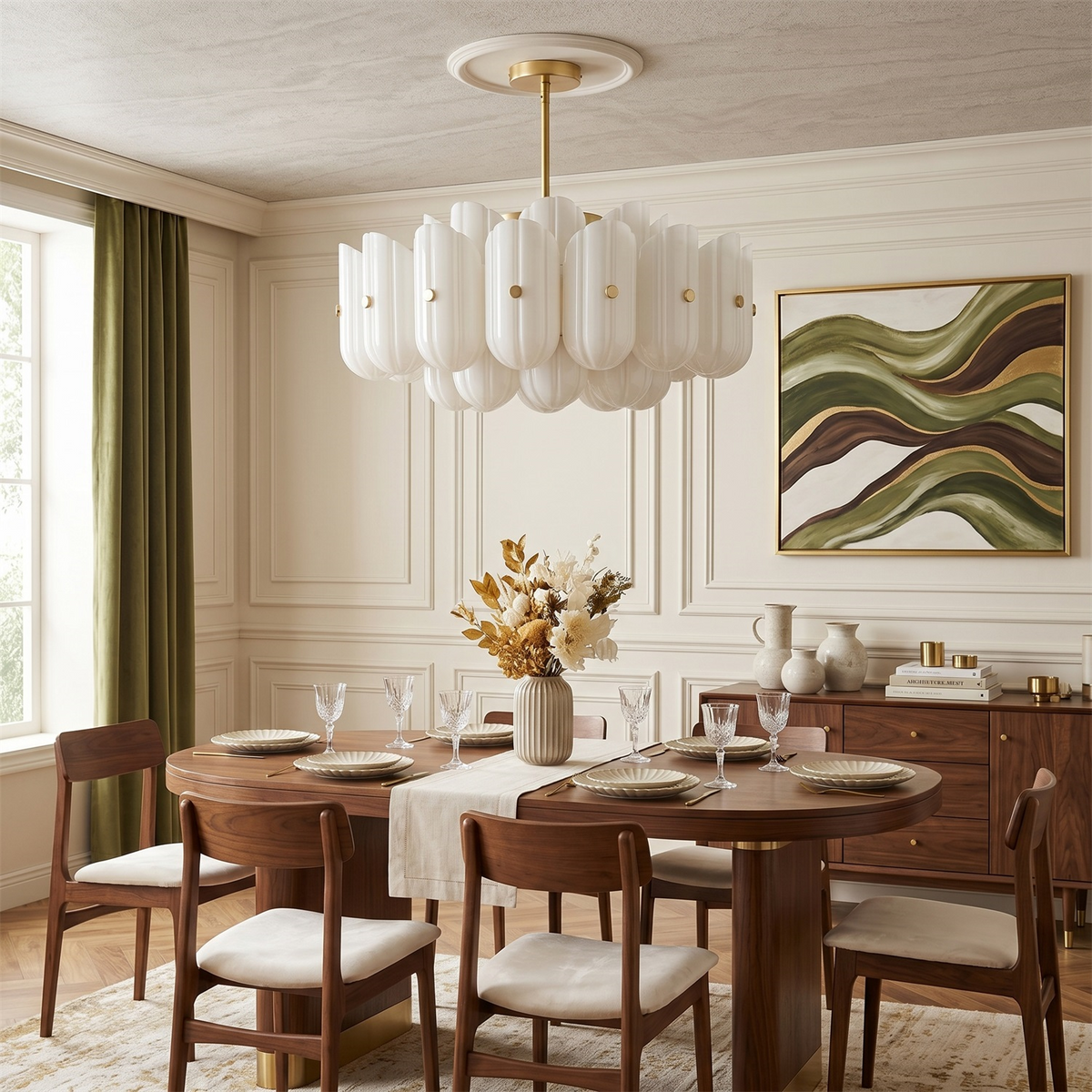 Origami Ceiling Light in glass for Living Room by AUVIELIGHT