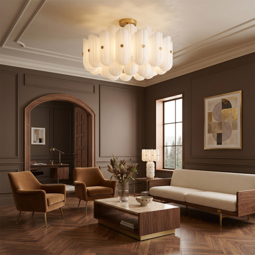 Origami Ceiling Light in glass for Living Room by AUVIELIGHT