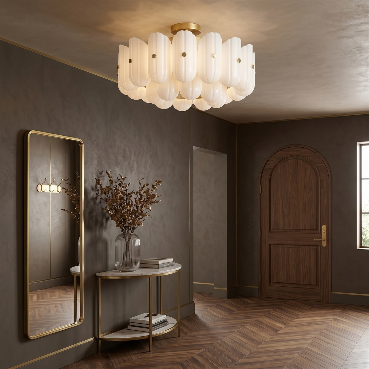 Origami Ceiling Light in glass for Living Room by AUVIELIGHT
