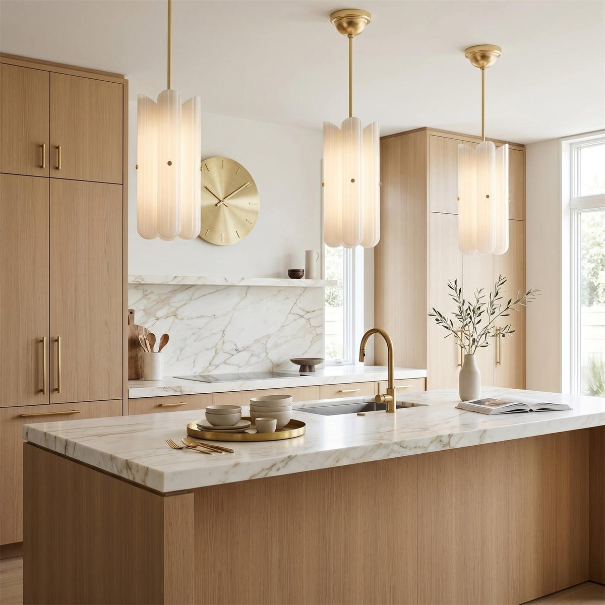 Origami Chandelier in glass for Dining Room by AUVIELIGHT