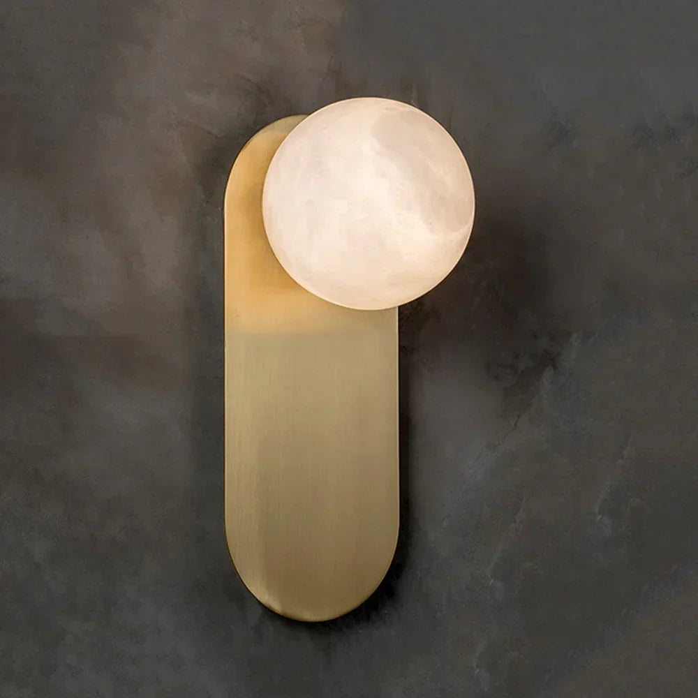 Adrion Oval Wall Light in alabaster for Hallway by AUVIELIGHT