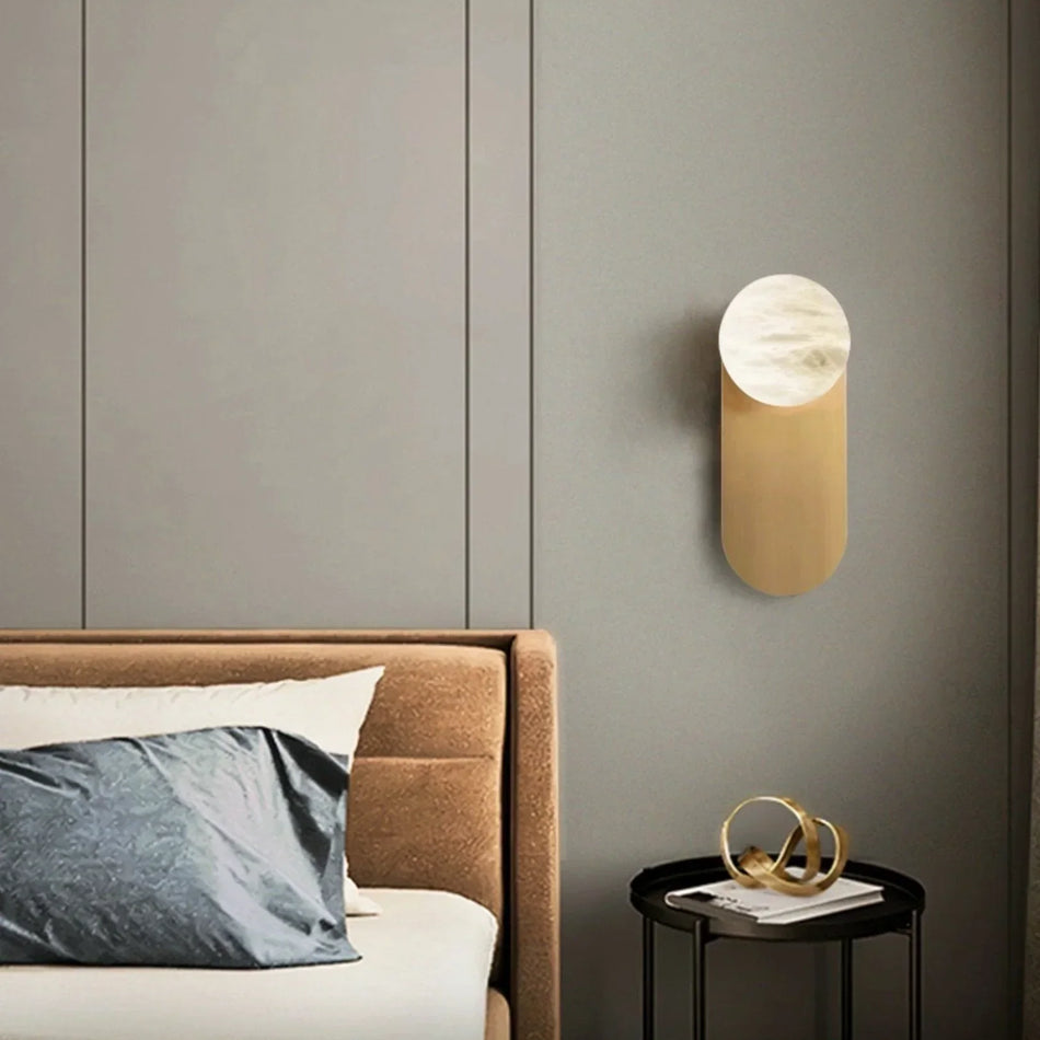Adrion Oval Wall Light in alabaster for Hallway by AUVIELIGHT
