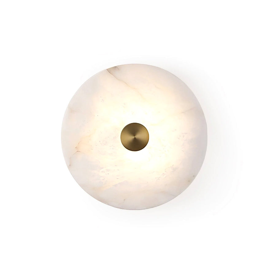Disc Wall Light in alabaster for Hallway by AUVIELIGHT