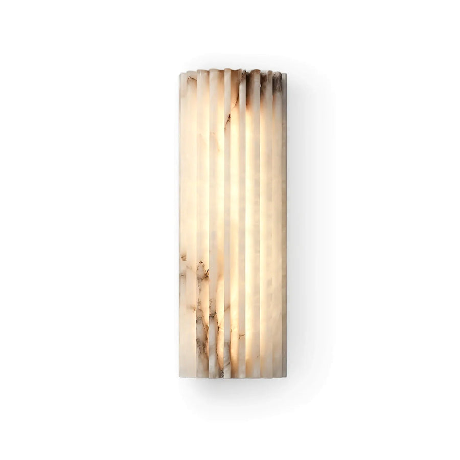 Aurelius Fluted Wall Sconce in alabaster for Hallway by AUVIELIGHT