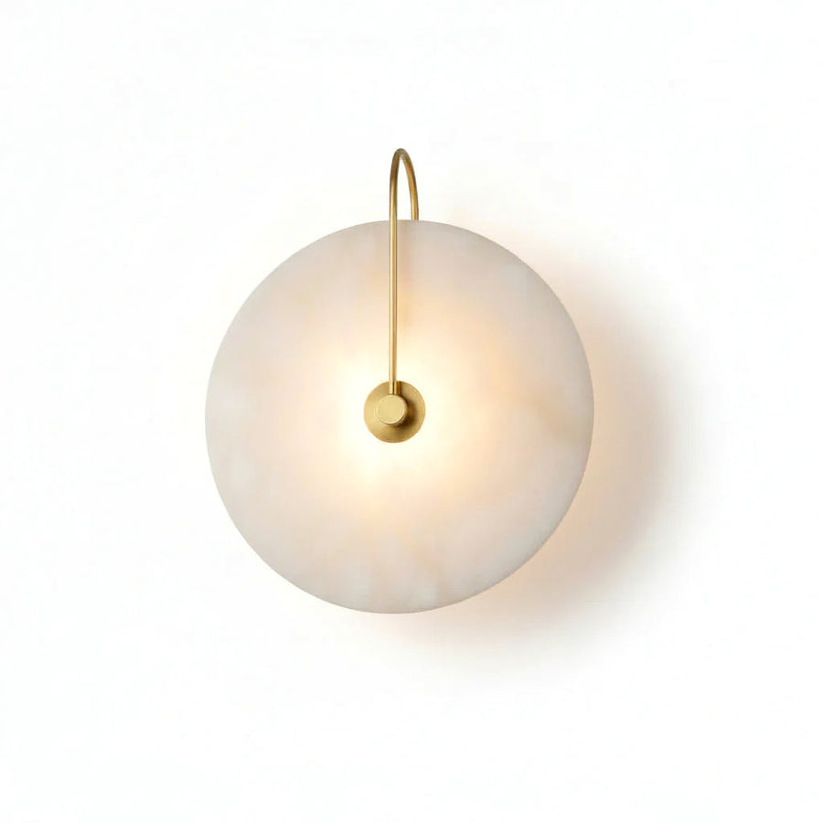 Disc Wall Sconce in alabaster for Hallway by AUVIELIGHT