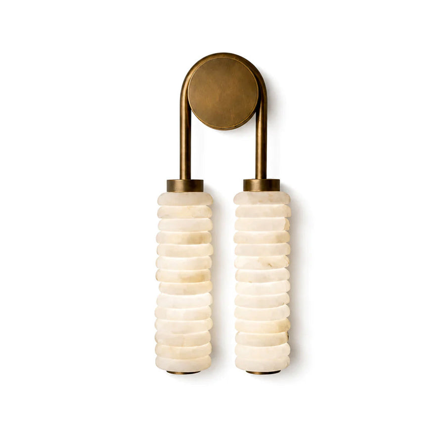 Twin Wall Sconce in alabaster for Hallway by AUVIELIGHT
