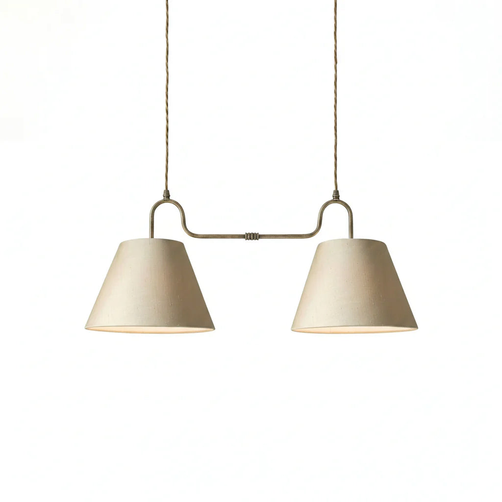 Althea Dual Pendant Light in linen for Kitchen Island by AUVIELIGHT