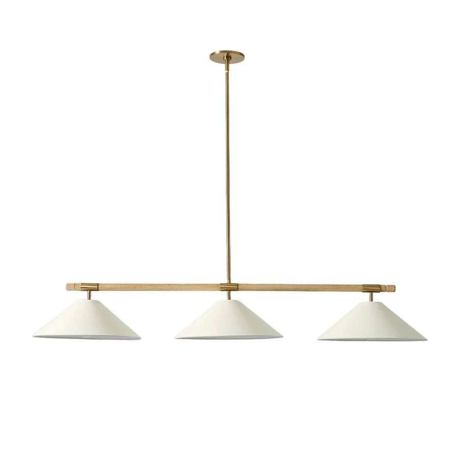 Merivale Linear Pendant Light in linen for Kitchen Island by AUVIELIGHT