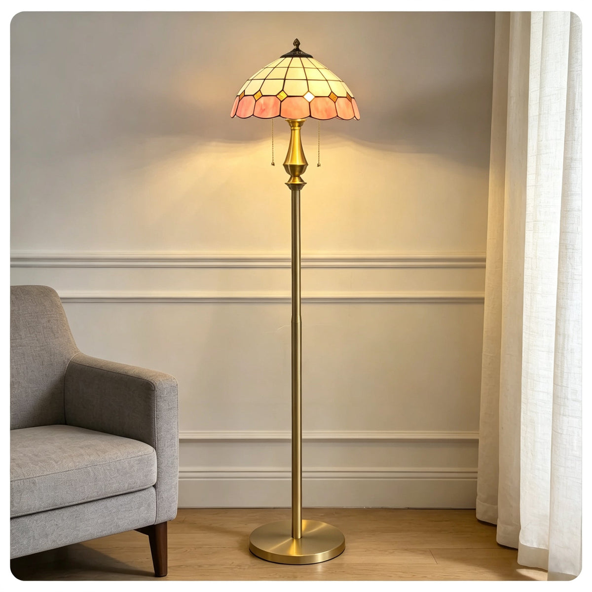 Pastel Mosaic Petal Floor Lamp for Living Room by AUVIELIGHT