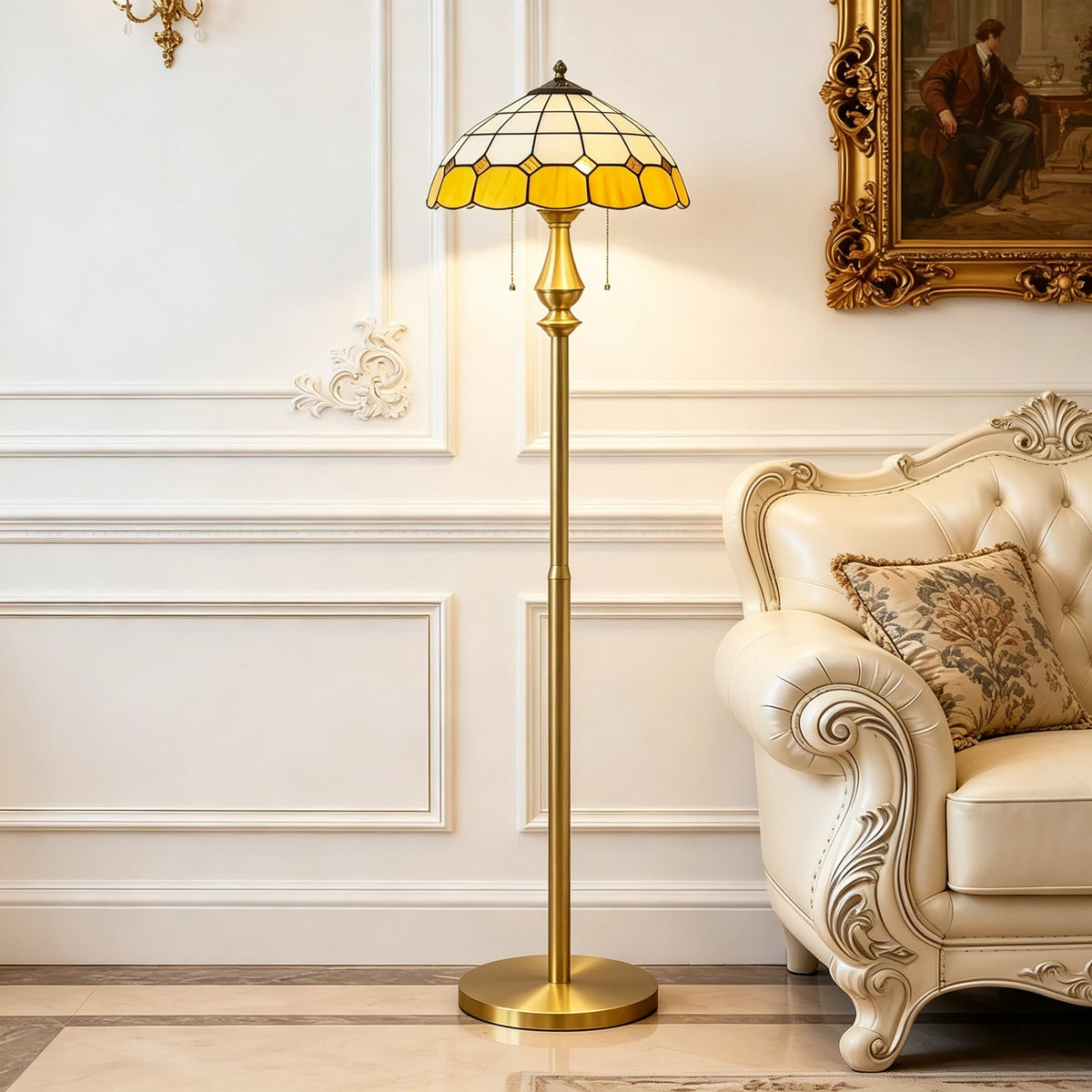 Pastel Mosaic Petal Floor Lamp for Living Room by AUVIELIGHT
