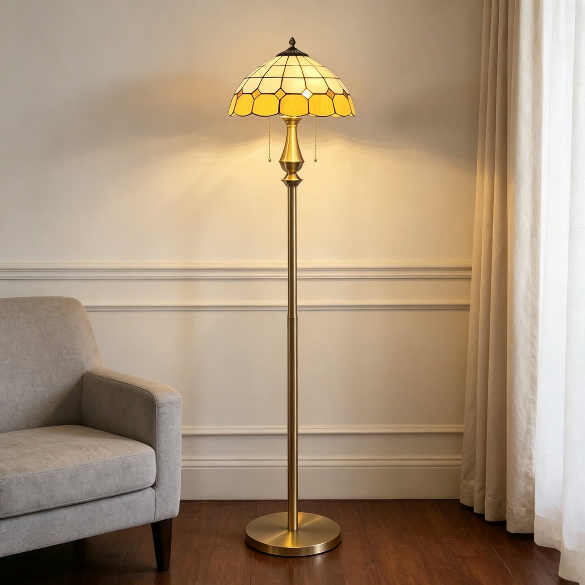 Pastel Mosaic Petal Floor Lamp for Living Room by AUVIELIGHT