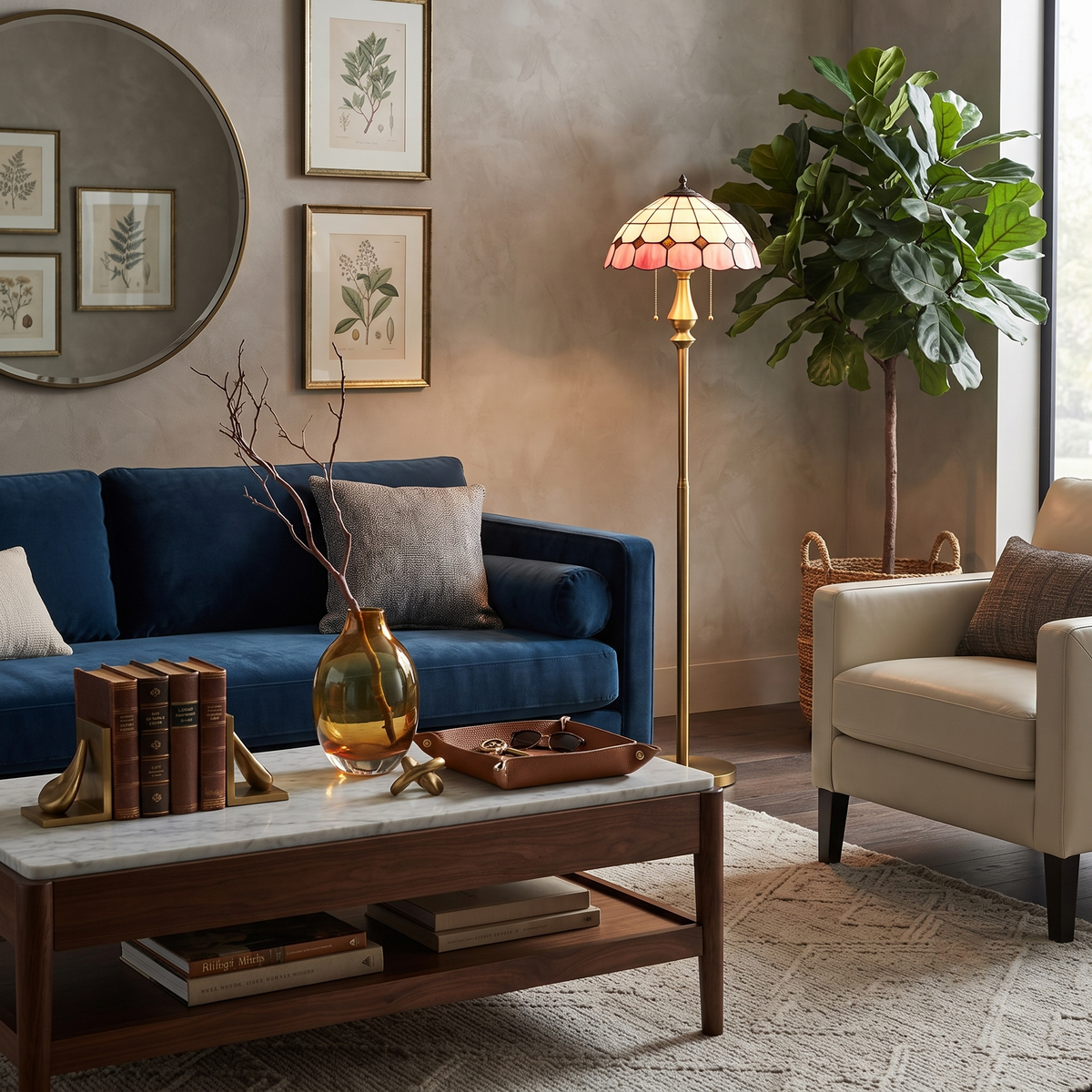 Pastel Mosaic Petal Floor Lamp for Living Room by AUVIELIGHT