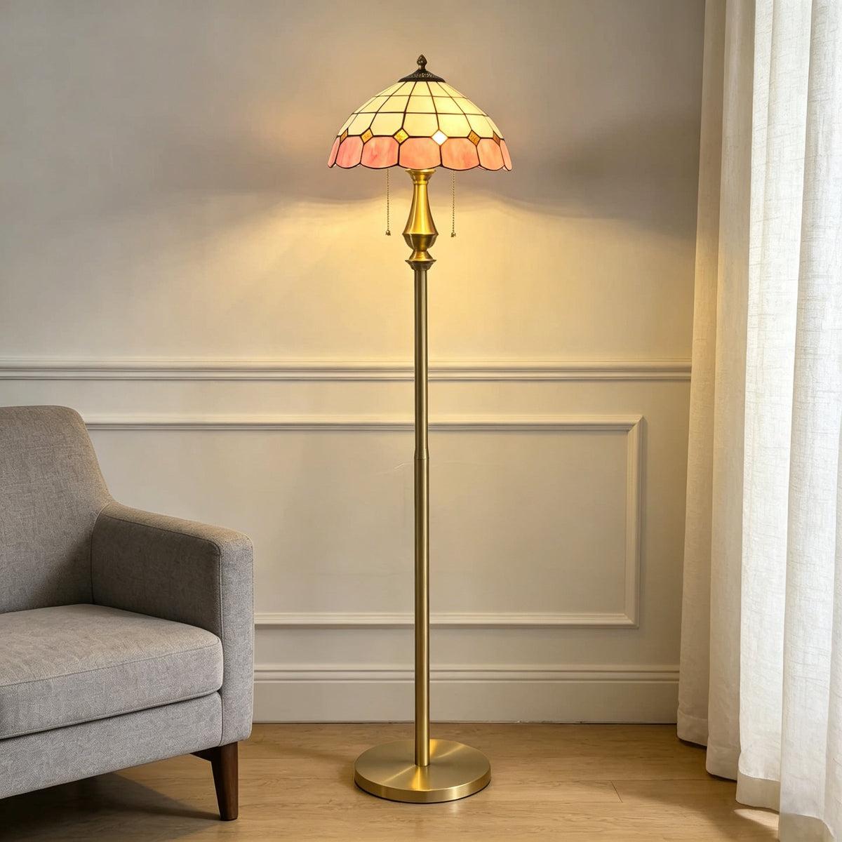 Pastel Mosaic Petal Floor Lamp for Living Room by AUVIELIGHT