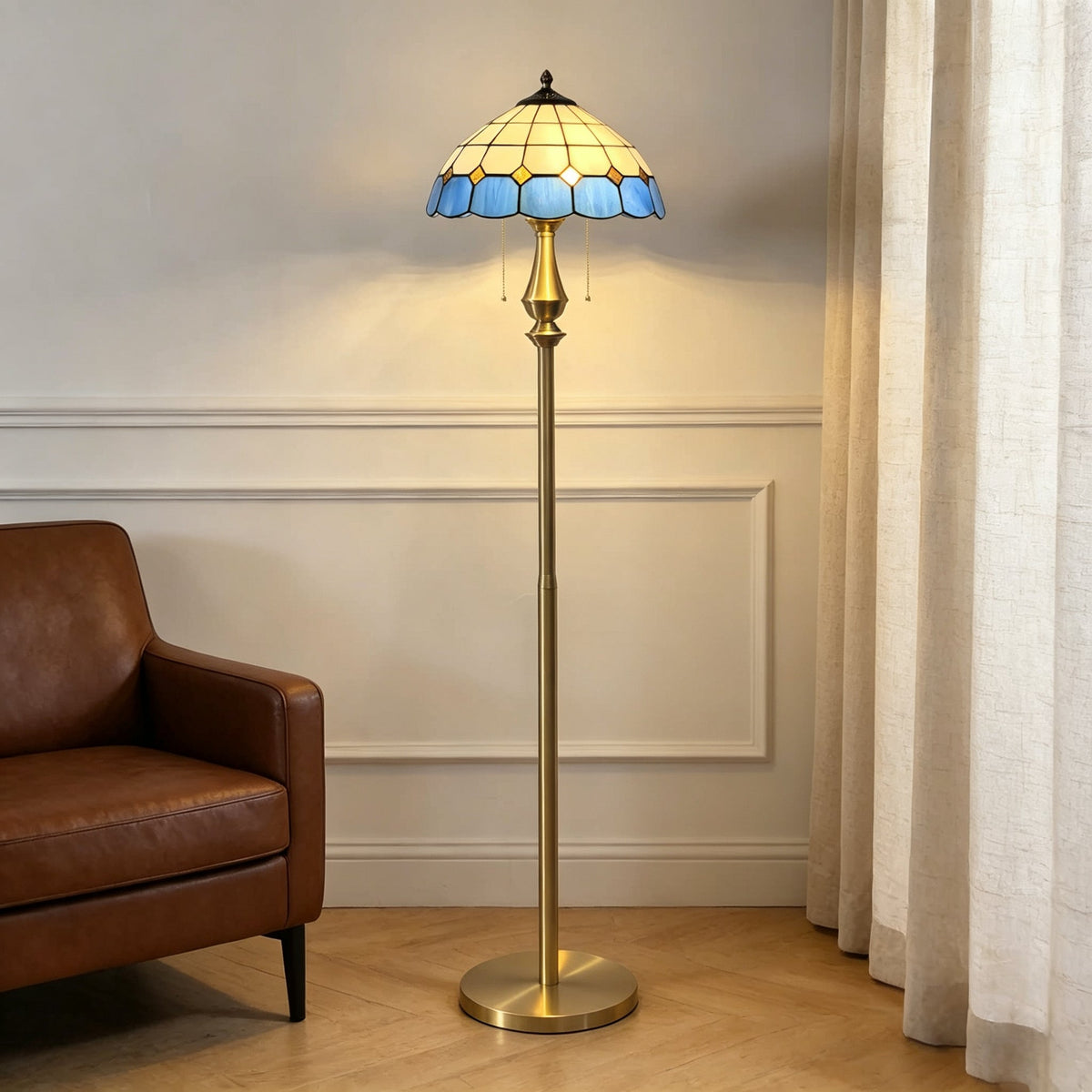 Pastel Mosaic Petal Floor Lamp for Living Room by AUVIELIGHT