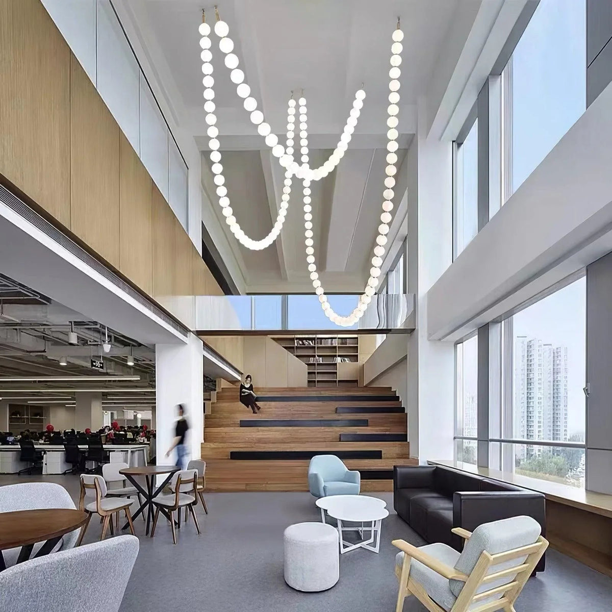 Pearl Necklace Chandelier for Dining Room by AUVIELIGHT