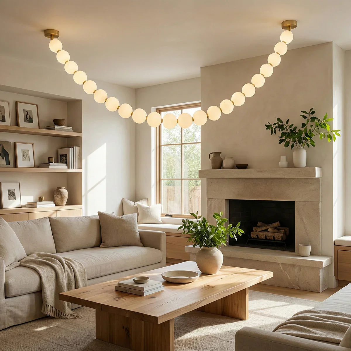 Pearl Necklace Chandelier for Dining Room by AUVIELIGHT