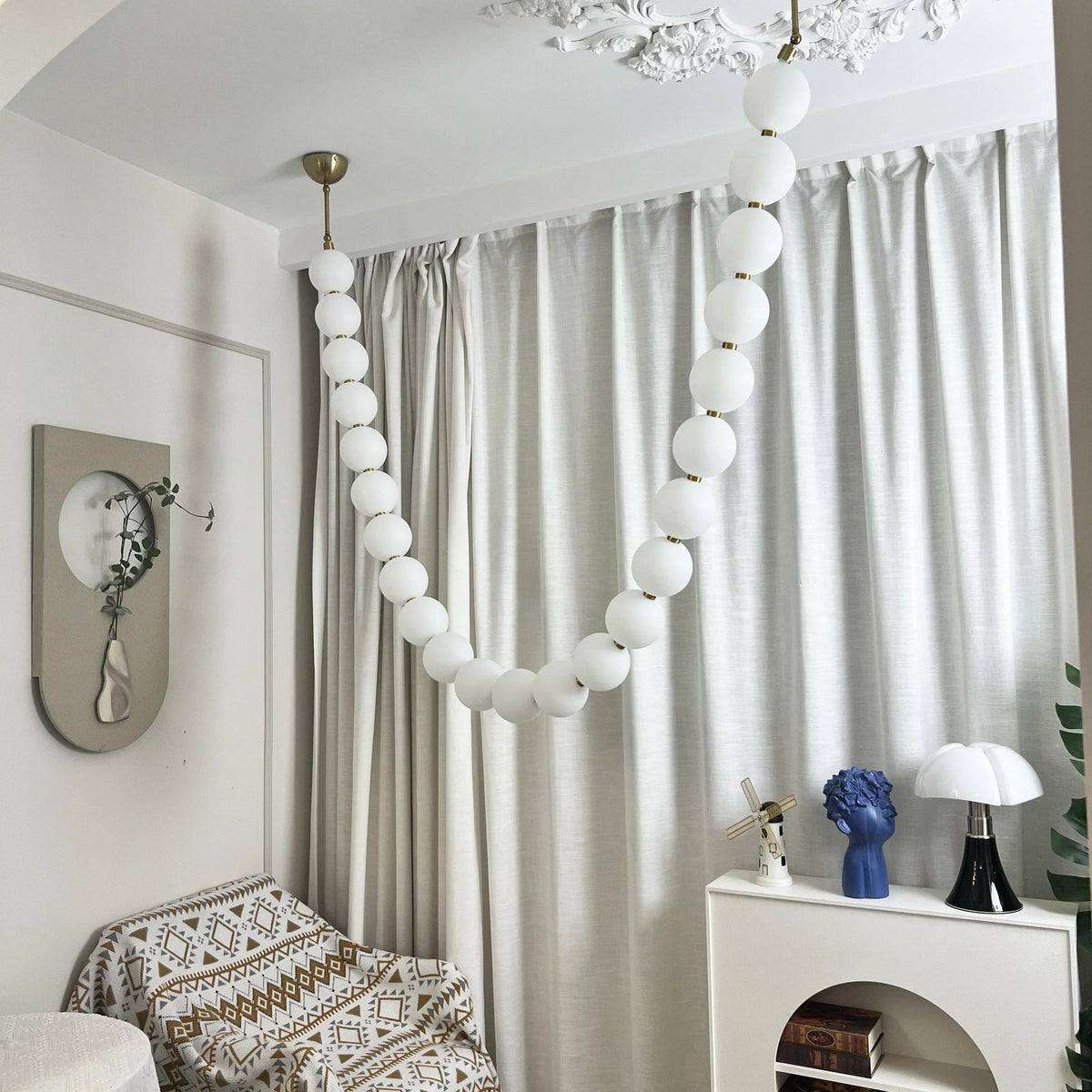 Pearl Necklace Chandelier for Dining Room by AUVIELIGHT