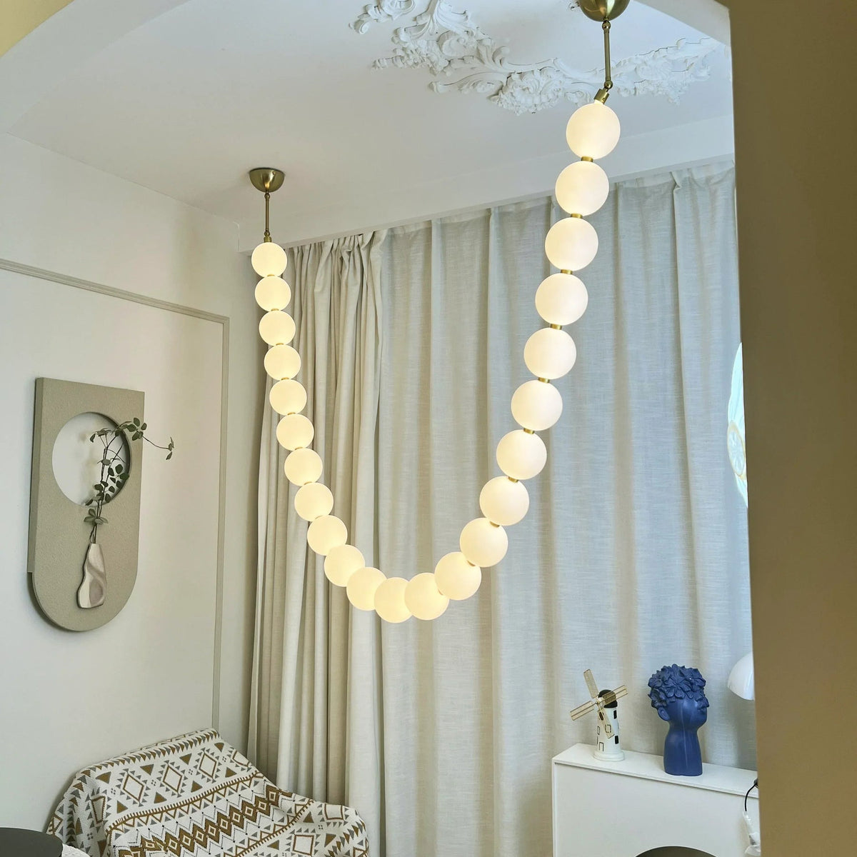 Pearl Necklace Chandelier for Dining Room by AUVIELIGHT