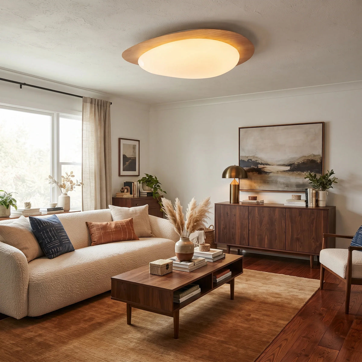 Pebble Plastic Flush Mount in metal for Low Ceilings by AUVIELIGHT