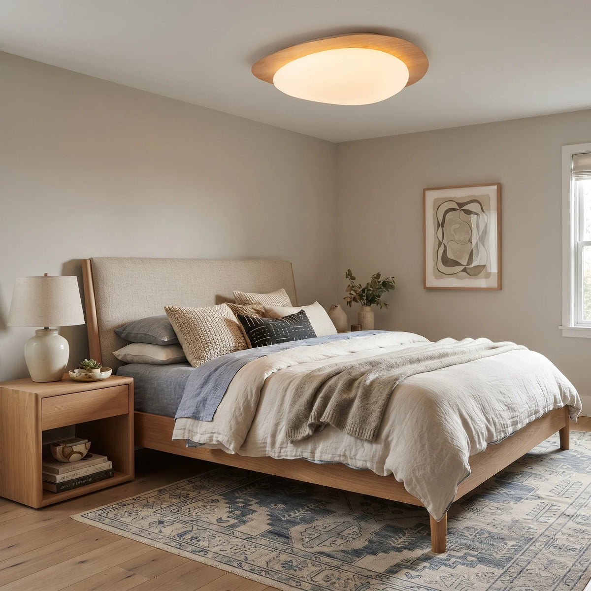 Pebble Plastic Flush Mount in metal for Low Ceilings by AUVIELIGHT