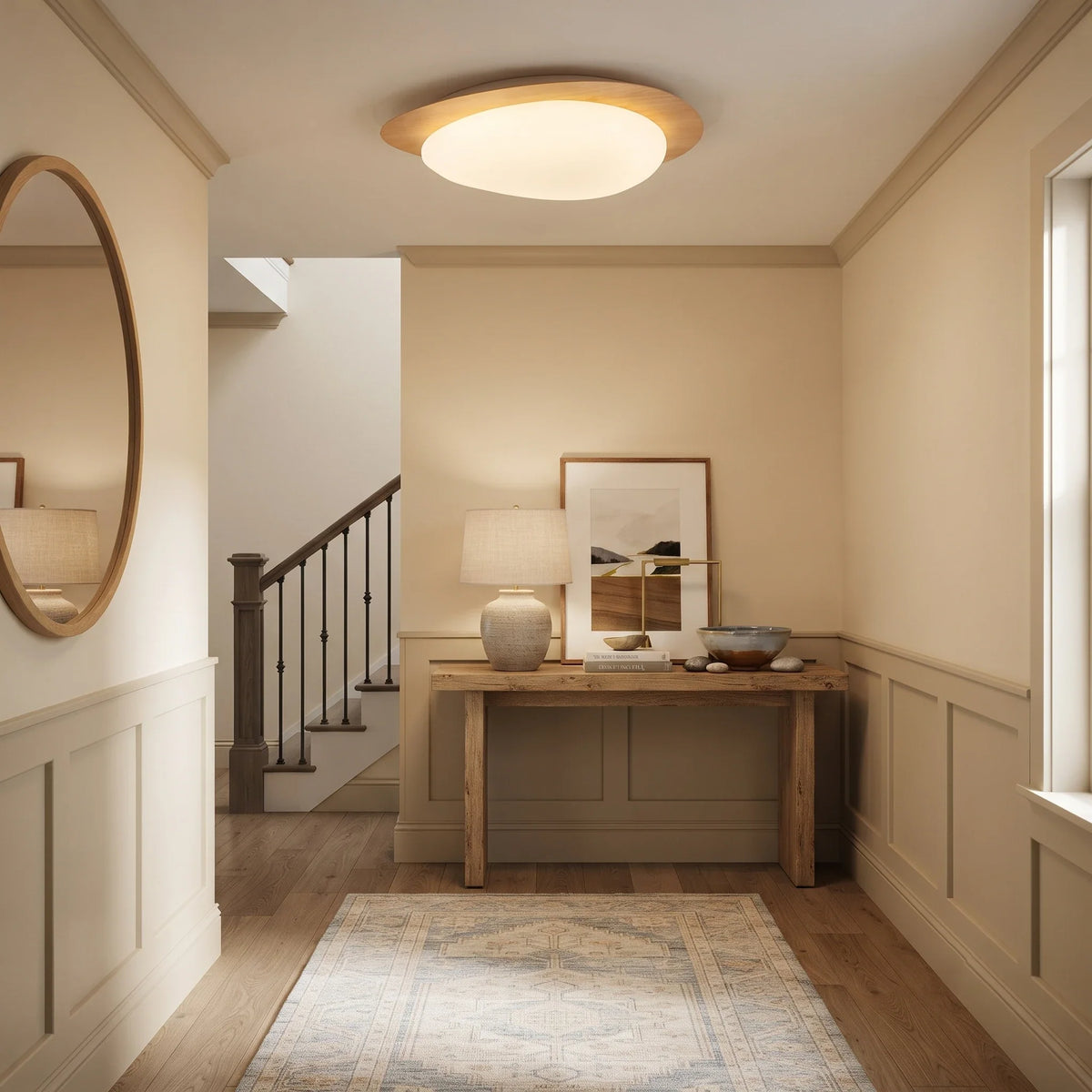 Pebble Plastic Flush Mount in metal for Low Ceilings by AUVIELIGHT