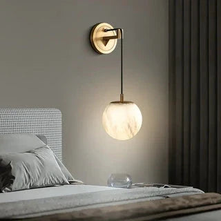 Sphere Wall Sconce in alabaster for Hallway by AUVIELIGHT
