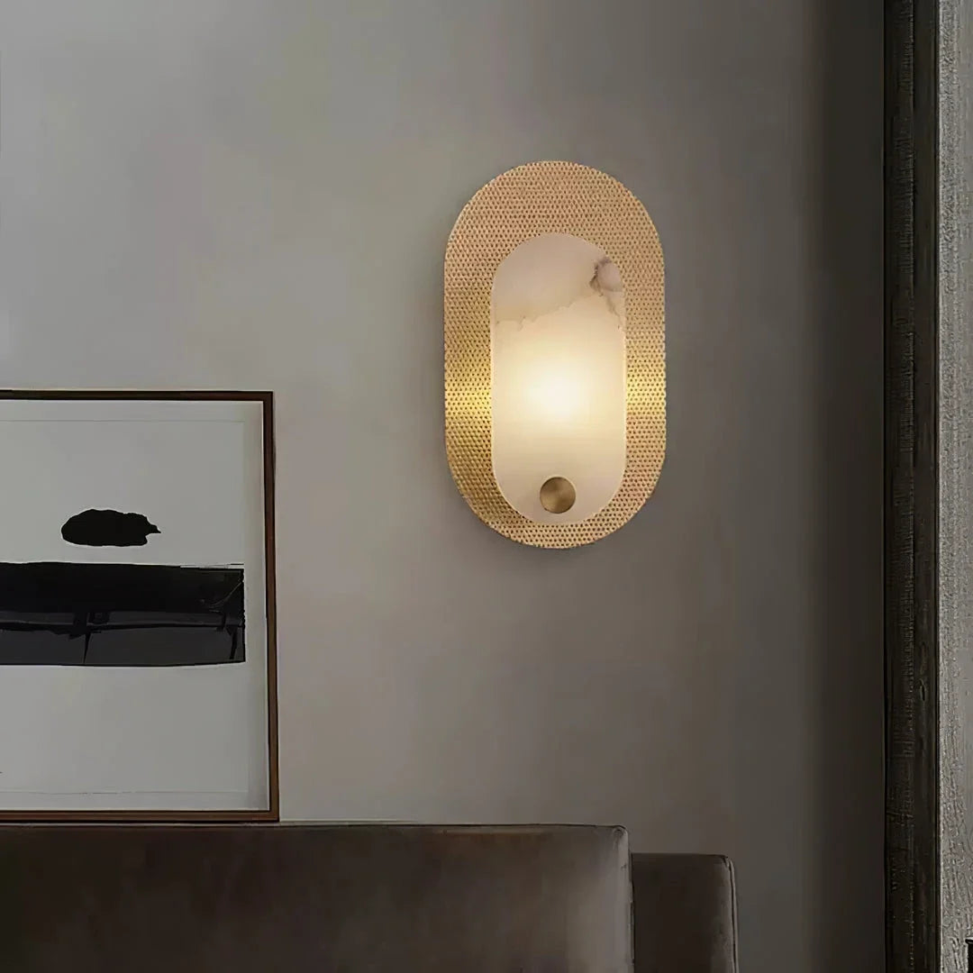 Perforated Halo Wall Sconce in brass for Hallway by AUVIELIGHT