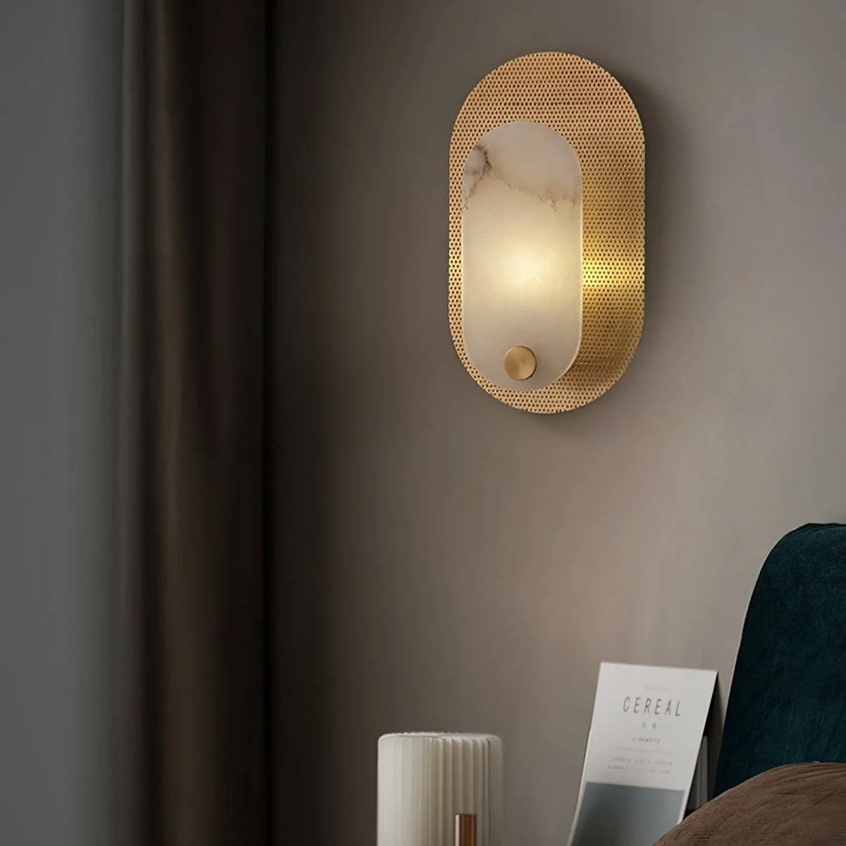 Perforated Halo Wall Sconce in brass for Hallway by AUVIELIGHT