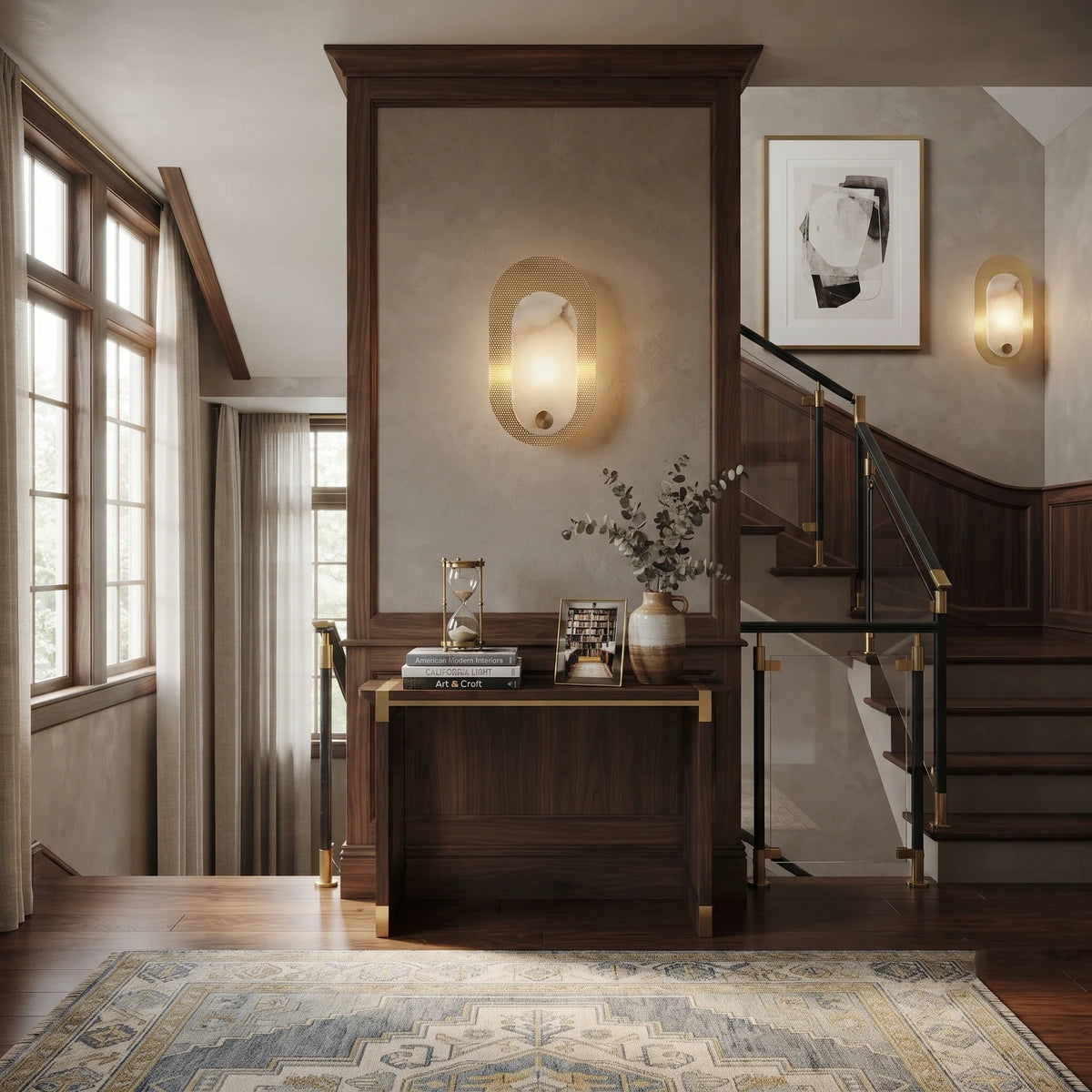 Perforated Halo Wall Sconce in brass for Hallway by AUVIELIGHT