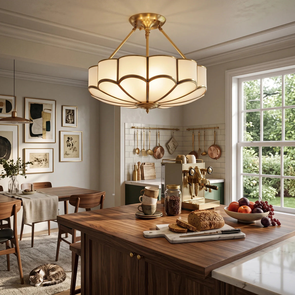 Petal Semi-Flush Mount in glass for Low Ceilings by AUVIELIGHT