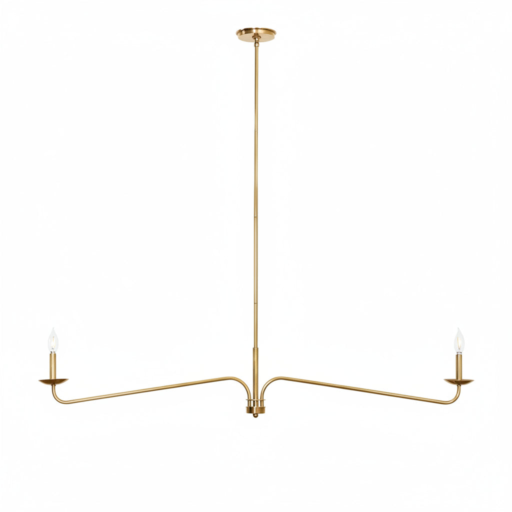 Philomena Linear Chandelier for Dining Room by AUVIELIGHT, Dia 147cm x H 60cm / ∅ 57.9″ x H 23.6″ / Antique Brass