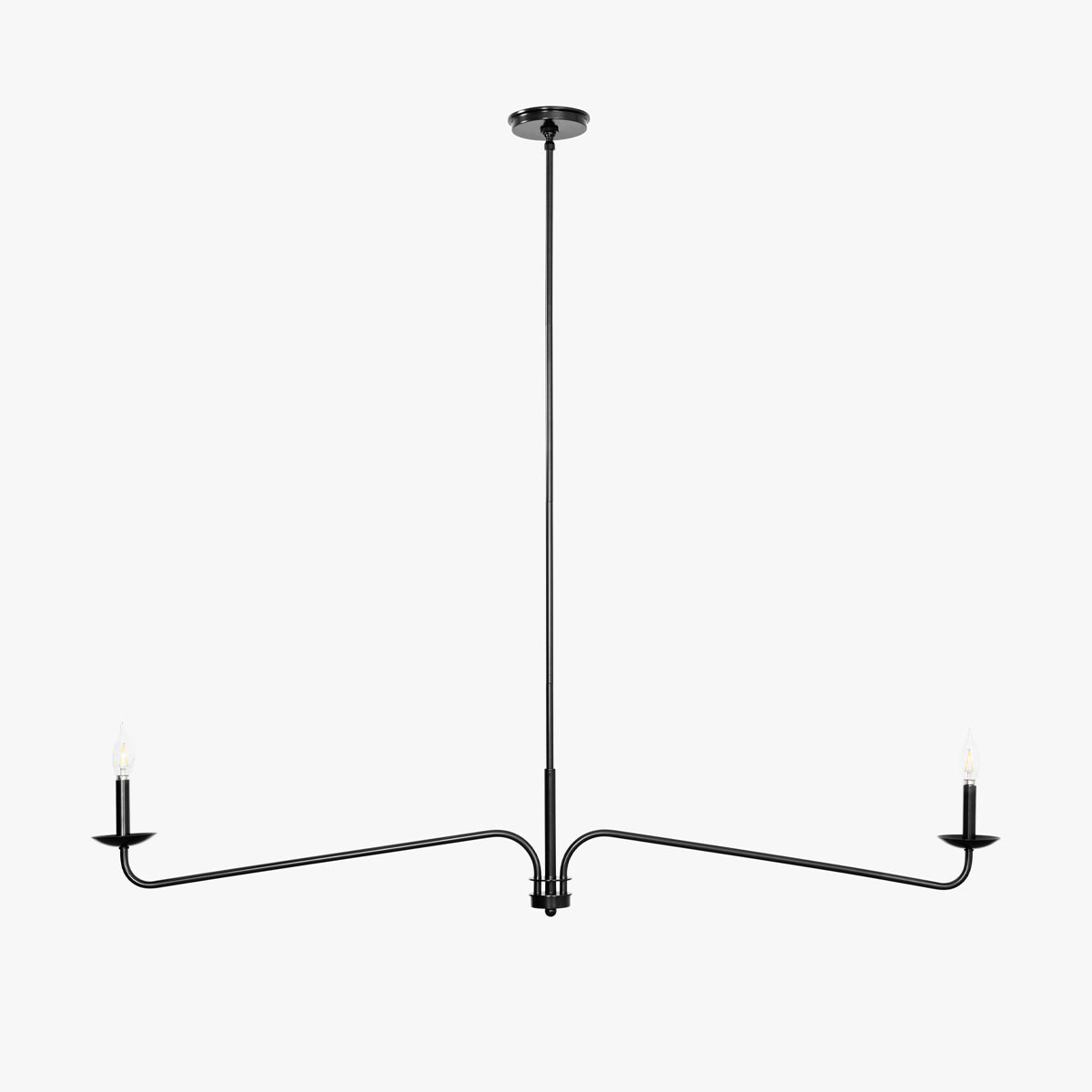 Philomena Linear Chandelier for Dining Room by AUVIELIGHT, Dia 147cm x H 60cm / ∅ 57.9″ x H 23.6″ / Black
