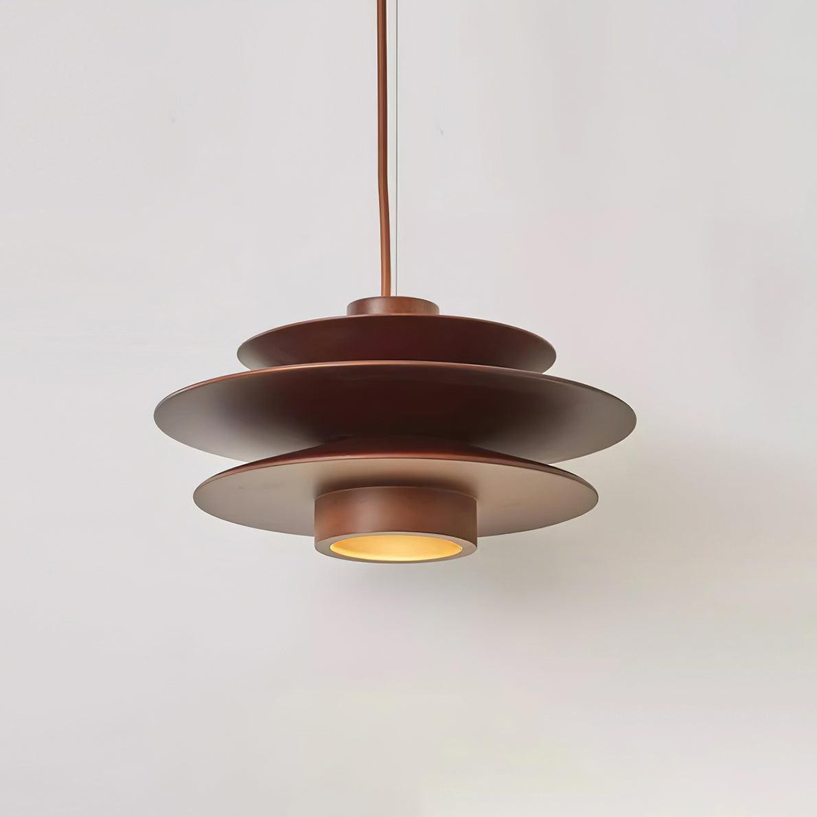 Picasso Pendant Light for Kitchen Island by AUVIELIGHT, Dia 30 cm × H 15 cm  /  ∅ 11.8″ × H 5.9″ / Walnut Color