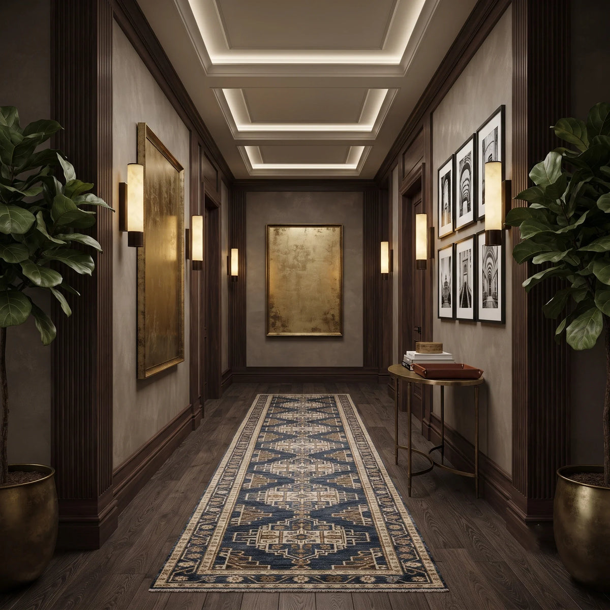 Pillar Wall Sconce in alabaster for Hallway by AUVIELIGHT
