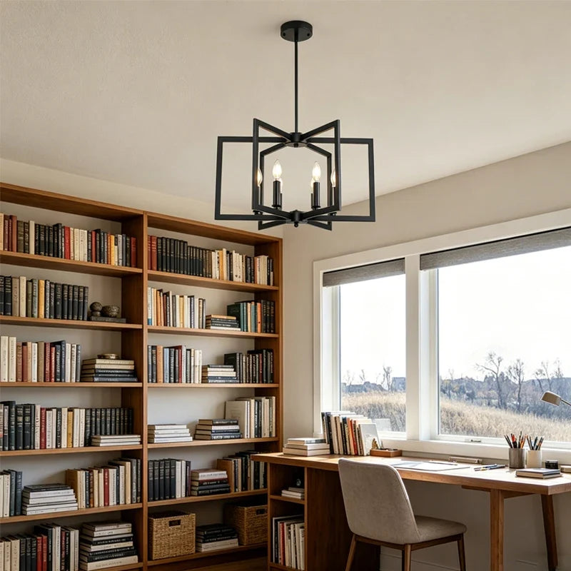 Pinwheel Square Chandelier for Dining Room by AUVIELIGHT