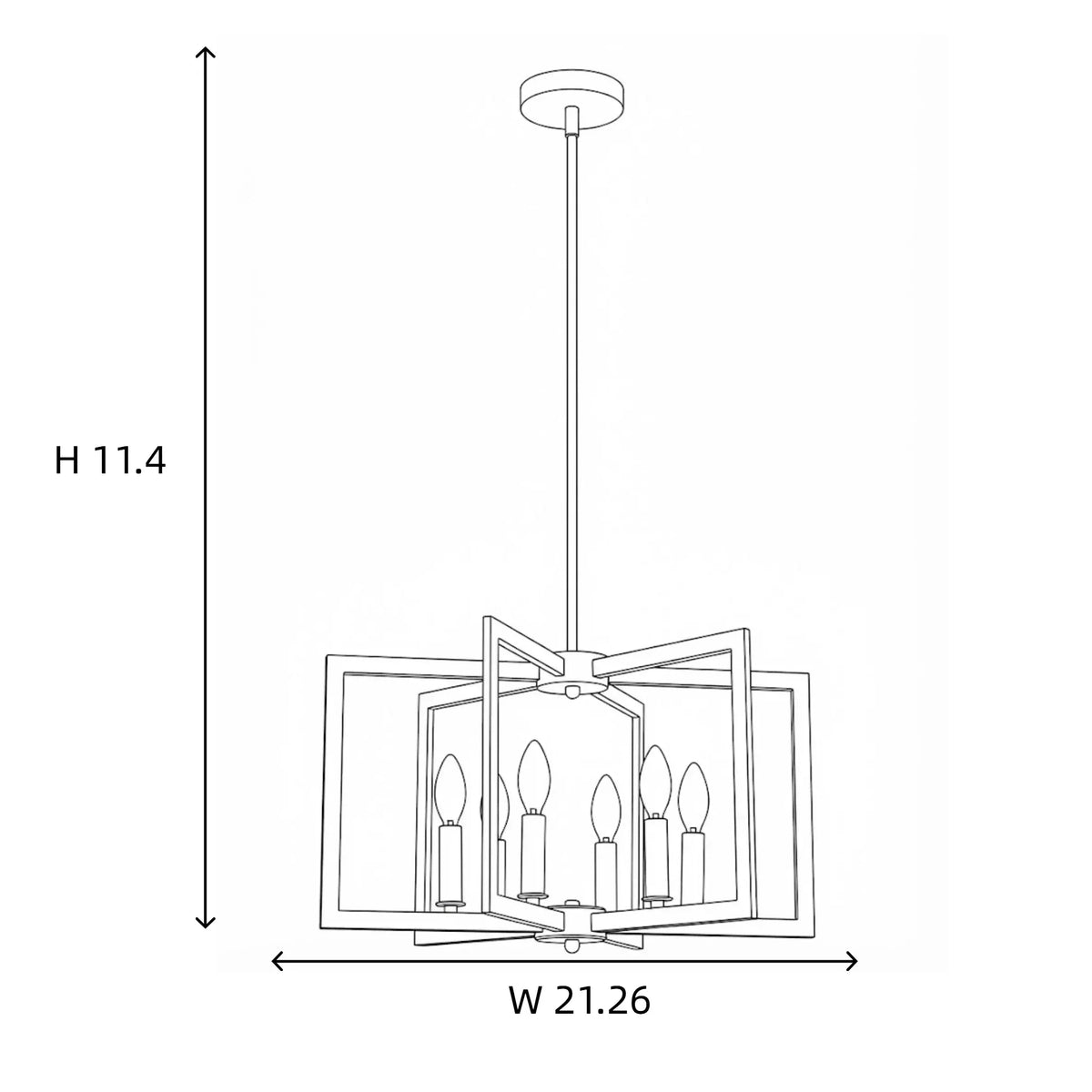 Pinwheel Square Chandelier for Dining Room by AUVIELIGHT