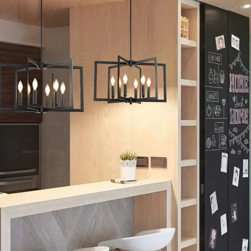 Pinwheel Square Chandelier for Dining Room by AUVIELIGHT