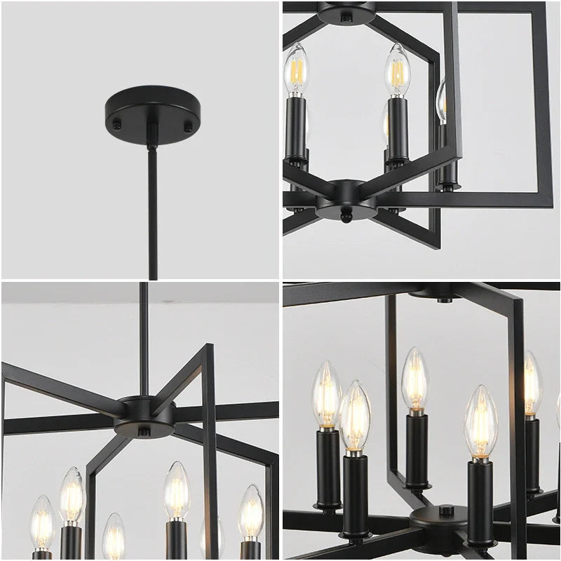 Pinwheel Square Chandelier for Dining Room by AUVIELIGHT